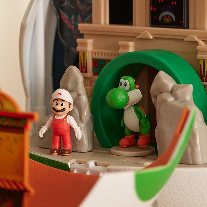 The Super Mario Galaxy Movie – 9-Inch Yoshi Egg Playset with 1.5” Yoshi and Exclusive Fire Mario Action Figures, Opens to Reveal Double-Sided Playset!