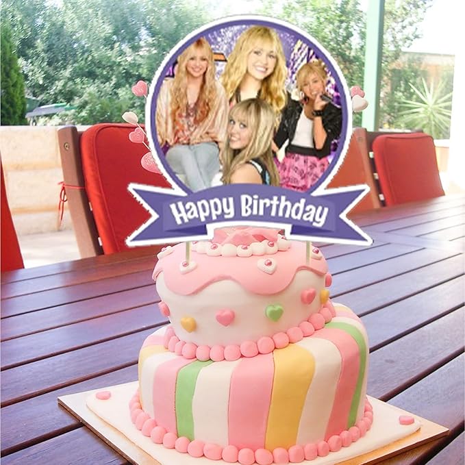 DOSSEL Hannah Singer Montana Music Theme Birthday Party Supplies Includes Birthday Banner, Cupcake Toppers, Cake Topper, Latex Balloons for Kids Adults Fans Party Decor