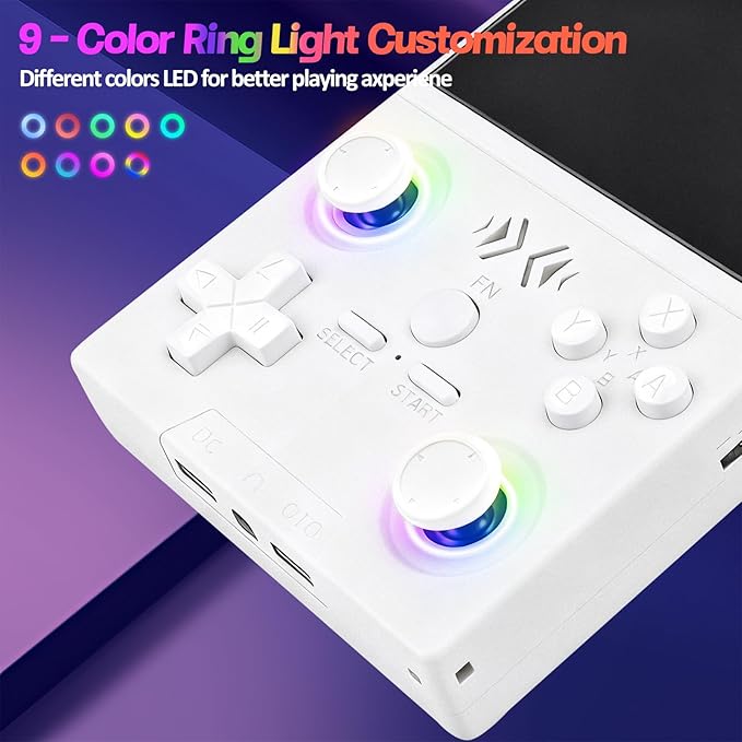 XF40V Retro Handheld Game Console, Retro Gaming Console 4.0'' IPS Screen Linux System Built-in 64G TF Card, Open Source Linux System, Preloaded 20000+ Classic Games, Portable Video Gaming (White-64G)