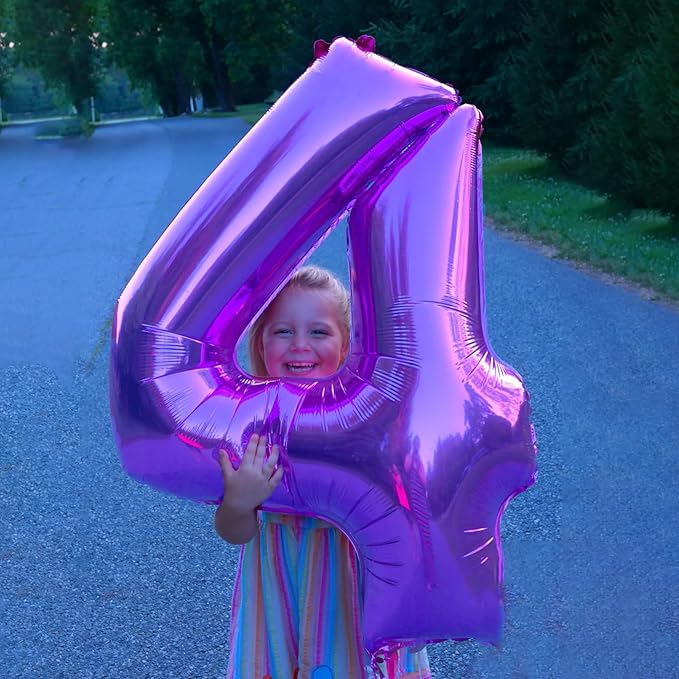 40 Inch Purple Number 14 Digital Balloon,Jumbo Mylar Foil Helium Balloon for 14 Balloons for Birthday Party,Wedding Anniversary Party Decorations