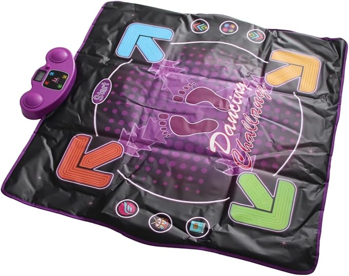 Electronic Dance Mat with Microphone, 4 Play Modes, Different Music, Anti-Slip, Improved Coordination, Kids Dance Mat (Lighting Type)