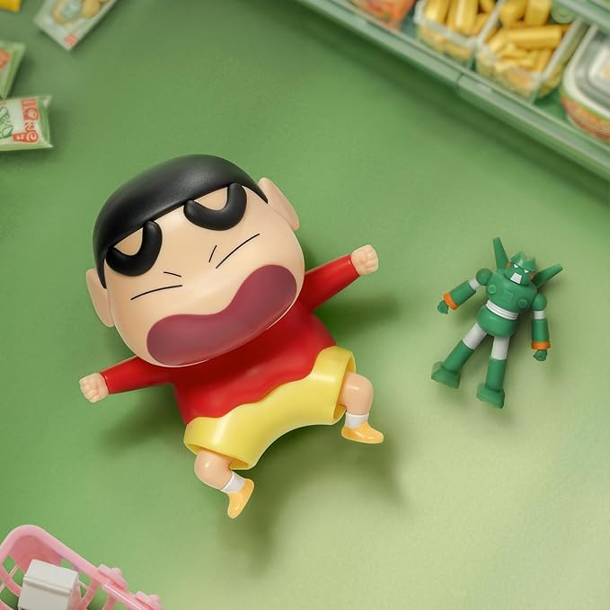 52TOYS Crayon Shinchan Dynamic Shin-Vibes, 1PC Action Figure Collectible Toy Kawaii Creative Gift Room Decor Desktop Decoration, Gift for Birthday Party