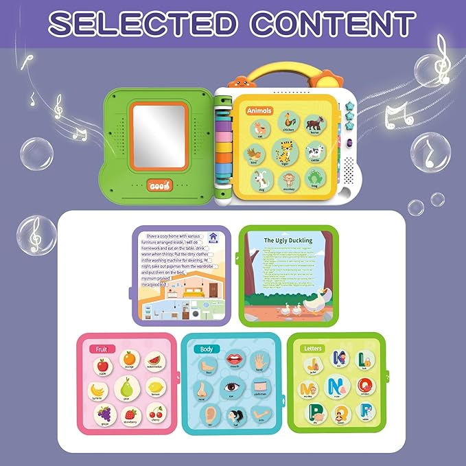 Animal Sound Book | Interactive Toddler Books with Touch Control Sound Pages | Learning Modes & Melodies | Musical Books for Kids | Educational Toys for Boys & Girls (animals, vehicles, fruits, body)