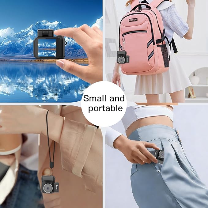 Mini Digital Camera 1080P, Tiny Keychain Camera with 1.4" Screen & LED Light, Y2K Vintage Point and Shoot Camera for Kids, Teens, Beginners (32GB SD Card Included)