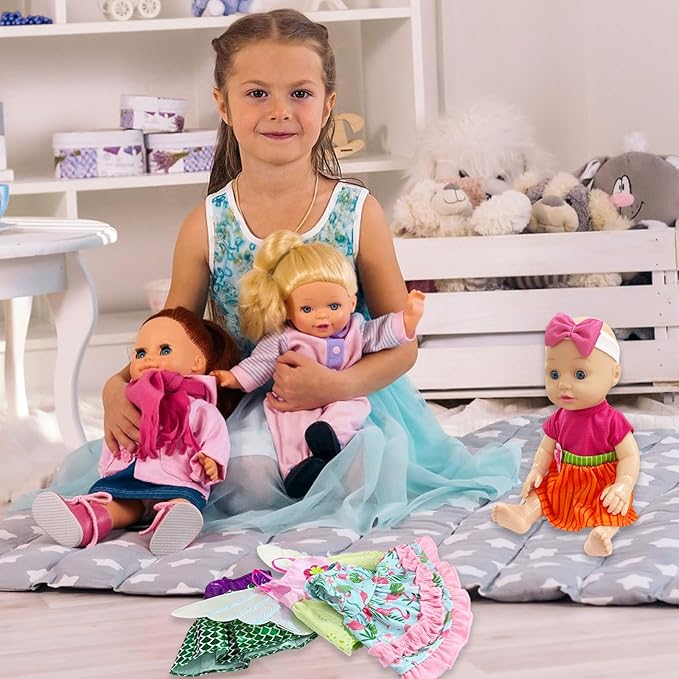 8 Sets Baby Doll Clothes,Baby Alive Clothes Dress Outfits Accessories for 10-12 Inch Girl Dolls,Christmas Birthday New Year Gift for Kids