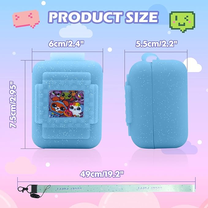 Silicone Cover for Bitzee Interactive Toy Digital Pet with Lanyard, Protective Case Holder Skin for Bitzee Virtual Electronic Pets (blue)