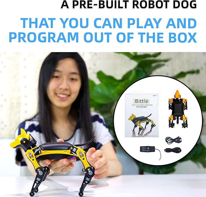 Petoi Programmable Robot Dog Bittle X V2 Alloy Servo (Pre-Assembled) | Coding Smart Robot Dog Kit, Voice Controlled, Quadruped Interactive Robot for Kids, Open Source, STEM & Robotics Education