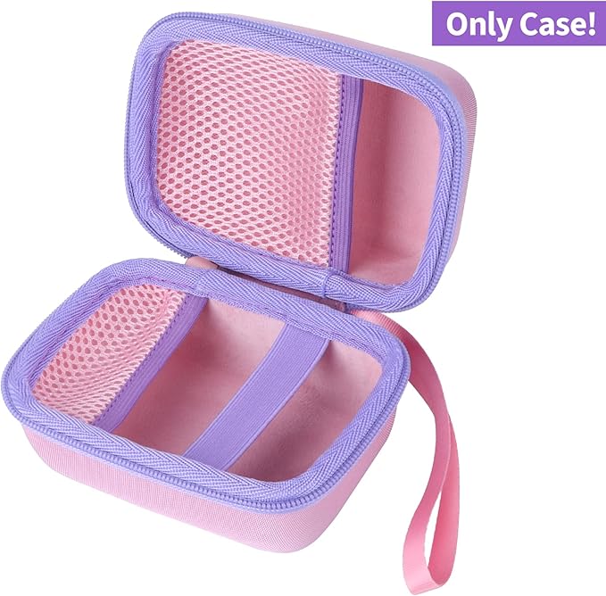Storage Case Compatible with Yoto Mini Kids Audio Player Travel Device Plays Stories Music Podcast Radio Speaker (Pink + Purple Zipper)