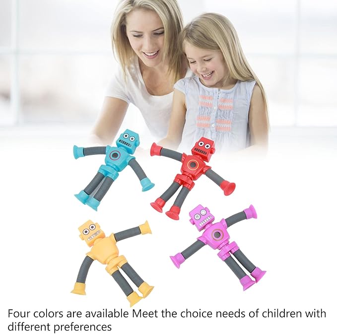 Suction Cup Telescoping Robot Toy, Extendable Arm for Pick and Play, Develops Hand-Eye Coordination, for Kids (Multiple Colors)