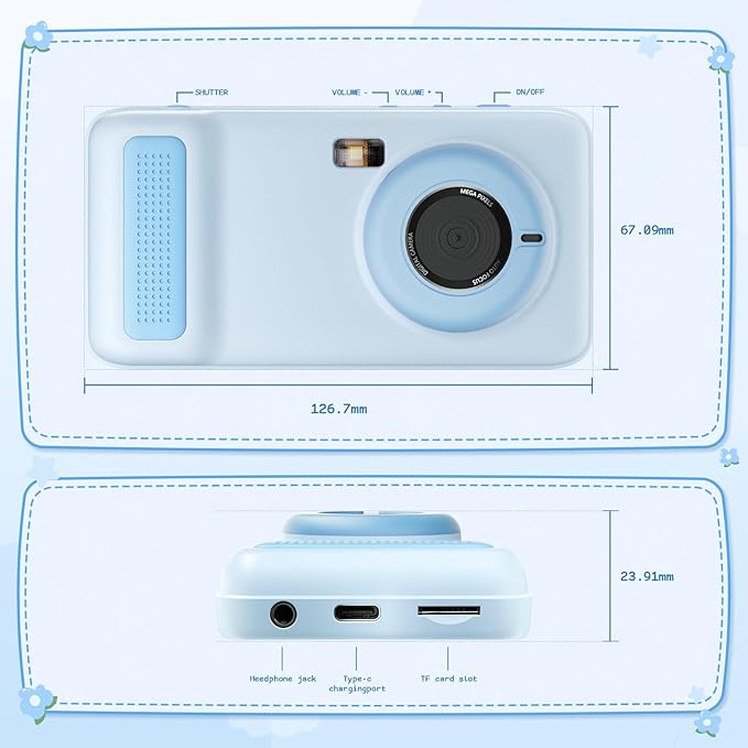 AI Everything Recognition Kids Camera for 4-12 Years Old Girls Boys, Supports 5G/2.4G Dual-Band Wi-Fi,4" LCD Touch Screen,Dual Lenes Selfie Digital Camera,Gift Ideas for Birthday Christmas Festival