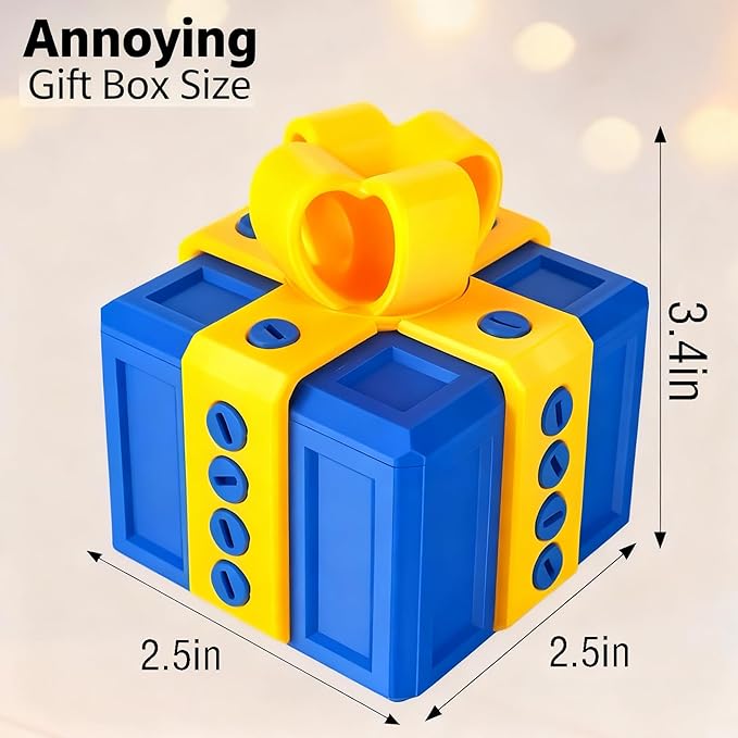 Gotcha Box The Annoying Present,Annoying Gift Box with 3D Printed Screws & Pop Up Finger Surprise,Perfect for Birthdays,Office & Halloween,White Elephant Gifts