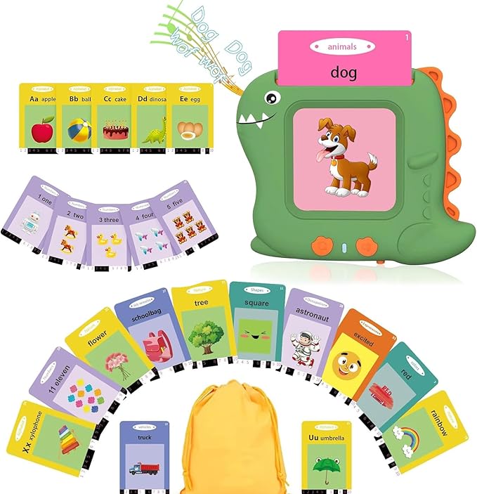 Talking Flash Cards for Toddlers 1 2 3 4 5 Years Old, Pocket Speech Therapy & Autism Sensory Toy with 336 Sight Words, Montessori Educational Learning Device Gift