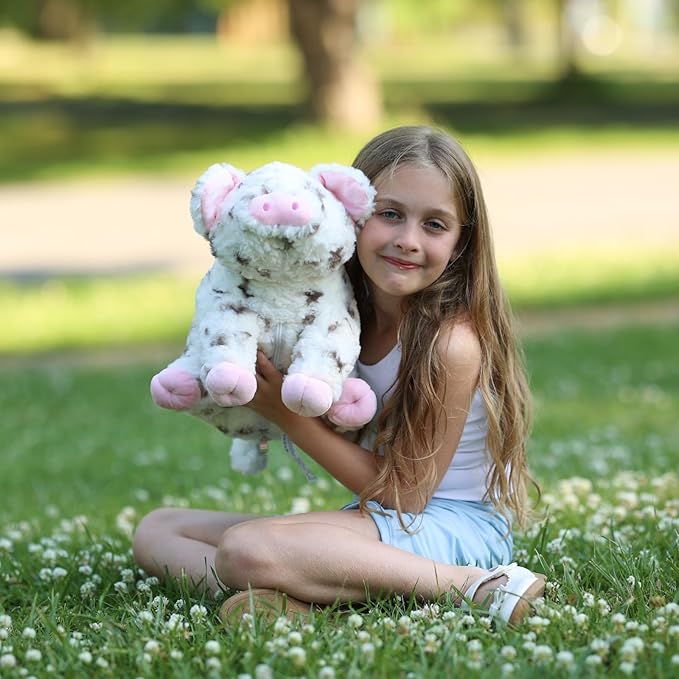 Pig Stuffed Animal Plush 5Pcs - Mommy Spotted 16" with 4 Little Piggy in Her Zippered Tummy - Cute Plushie Toy Gift for Girls and Kids