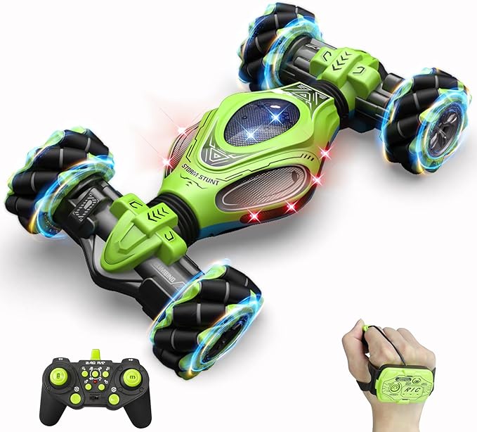 RC Cars,1:12 Gesture Sensing Stunt Car Toys for Boys Girls 6-12 Year Old, 4WD Hand Remote Control Toy 360° Rotate Transform Off-Road Drift with Lights Sound, Birthday Xmas Gifts for Kids