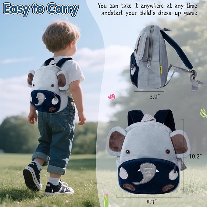 12 Pcs Reborn Baby Doll Clothes Set for 17-22 Inch Babydolls, Elephant Reborn Baby Doll Accessories and Clothes with Plush-Finish Backpack and Elephant Set for Realistic Babydolls Girls, Blue, White