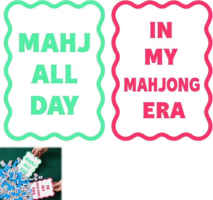Soulchen 2 Pcs Mahjong Tile Mixer Shufflers for Mixing and Shuffling Tiles Plastic Mahjong Accessories Gifts for Lovers Games Decorative Printed Design (White Style)
