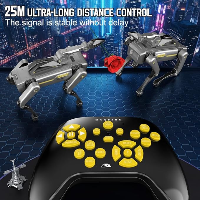 EVADA Smart Robot Dog Robotic Puppy Dog with Clamp Arm, 20+ Interactive Voice Commands Actions Programming AI for gripping STEM Pet, Durable Fast Rechargeable Companion for Kids Adults