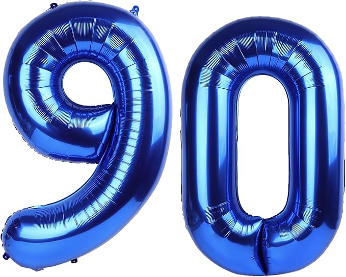 40 Inch Navy blue Number 90 Digital Balloon,Jumbo Mylar Foil Helium Balloon for 90 Balloons for Birthday Party,Wedding Anniversary Party Decorations