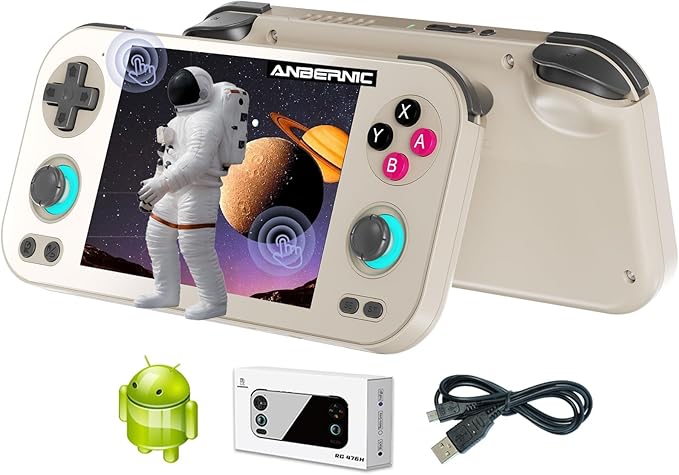 RG476H Retro Game Console Android 13 System Unisoc T820 RG 476H Handheld Game 4.7-inch LTPS OCA Full Multi-Touch Screen Online Fighting Joystick Supports Output WiFi 5000mAh 8+ 128GB (RG476H-Gray-new)