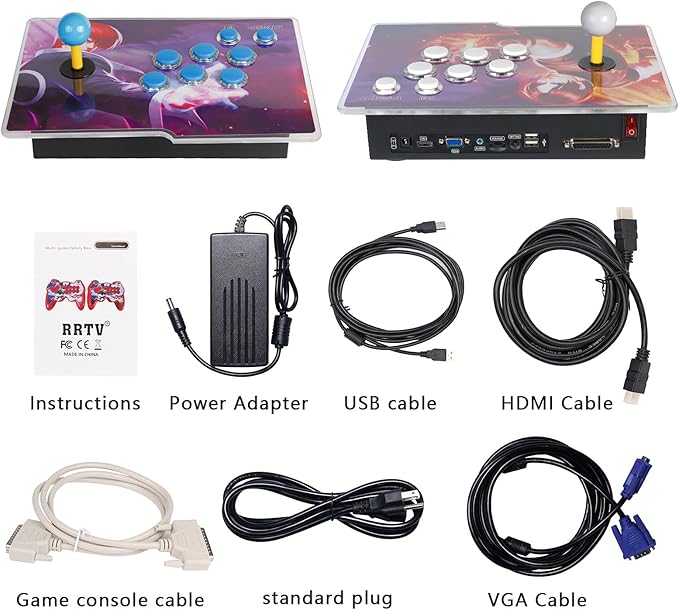 FVBADE[16800 in 1] Pandora Box Arcade Game Console WiFi Function to Add More Games Compatible PC & Projector & TV ,3D Games 4 Players Category Favorite List Save/Search/Hide/Pause