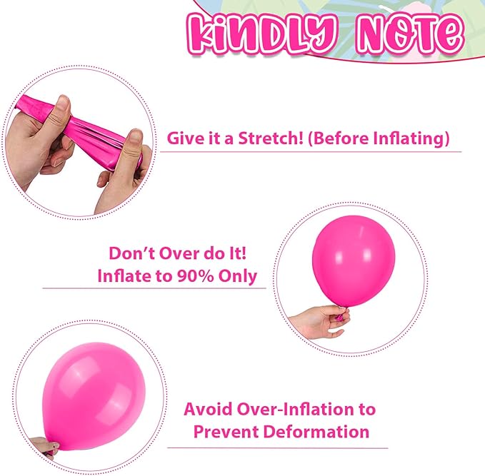 Tropical Balloons Kit,12 Inch Hawaiian Balloons Hot Pink Orange Teal Green Metallic Gold Latex Colorful Balloon for Baby Shower Summer Birthday Party Decorations