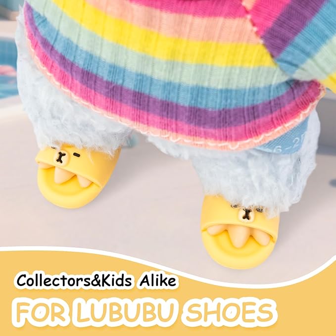 Summer Sandals for Dolls - Blue Open-Toe Slippers, Cute Accessories Easter Gifts for Photography, Display & Collectors Age Limit 15+ Easter Gifts（Yellow）