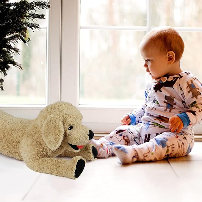 LotFancy Dog Stuffed Animals, 26'' Cuddly Golden Retriever Stuffed Animals, Dog Plush Toy, Large Stuffed Dogs for Birthday, Beige