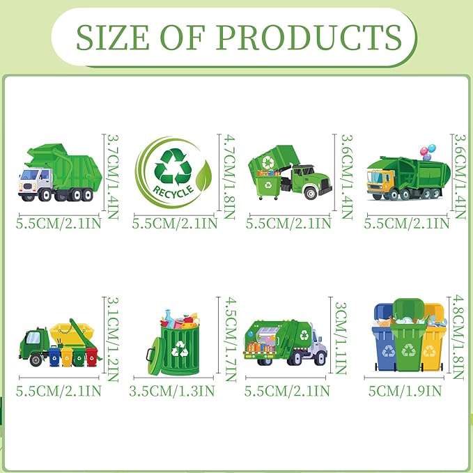 Trash Truck Birthday Party Decorations, 40PCS Garbage Truck Cupcake Toppers Decoration,Cartoon Garbage Truck Cupcake Picks Decor Supplies