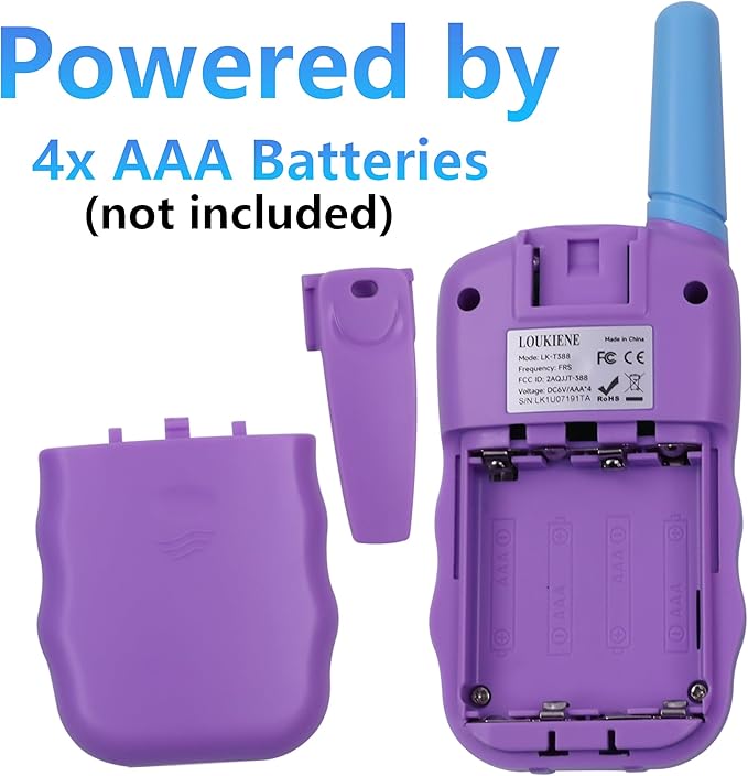 Walkie Talkies for Kids 22 Channels 2 Way Radio Toy, Toys for 3-12 Year Old Boys Girls, with Backlit LCD Flashlight, 3 Miles Range for Outside, Camping, Hiking (1 Pair, Purple Blue)