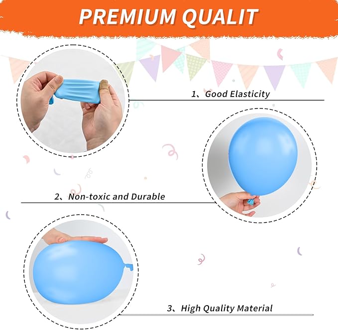 Blue and Orange Balloons, Dog Paw Print Balloons 12 inch Light Blue Balloon Macaron Orange Confetti Balloon for Puppy Paw Boys Kid Theme Birthday Baby Shower Party Decorations
