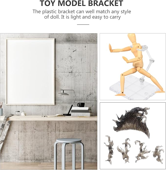iplusmile Flame Effect Bracket Action Figure Stand with Fire Effect Accessories for Doll Display Toy Model Holder 3.94 X 3.74 X 2.95 Inches