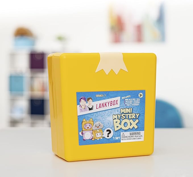 LankyBox Mini Mystery Box, for The Biggest LankyBox Fans, 2 Mystery Figures, 1 Squishy Figure, a pop-it, and 3 Stickers