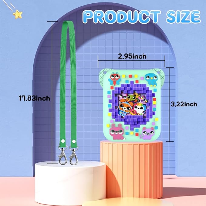 BEARDDO Silicone Cover Case for Bitzee Orginal Interactive Toy Digital Pet and Case, Protective Skin Sleeve with Lanyard for Bitzee Virtual Electronic Pets Accessories Kids Boys Girls (Green)