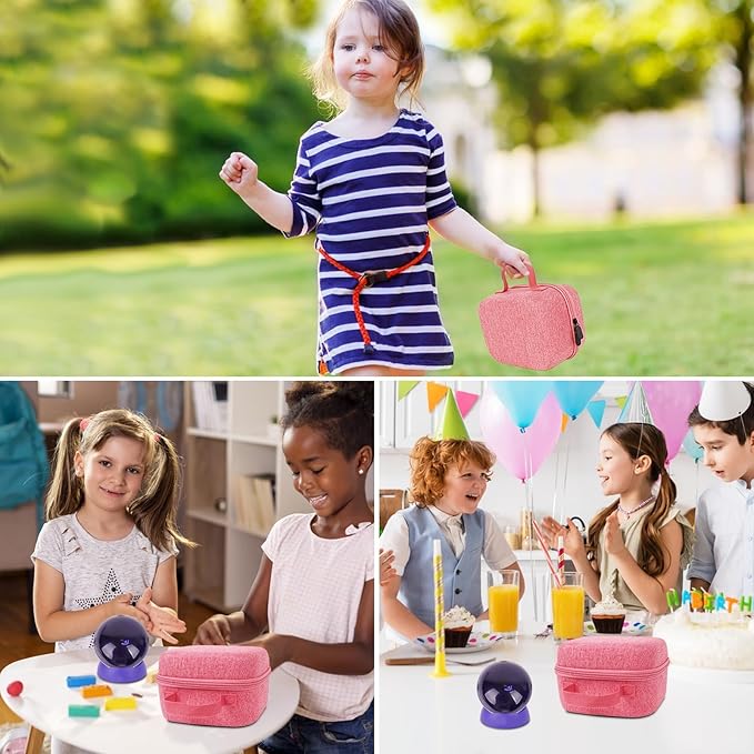 YouKnow Travel Case for Bitzee Hamster Ball Interactive Toy - Shockproof Storage with Custom Foam Insert & Carry Handle, Fits Electronic Pet Toy + Dock (Only Case) (Pink)