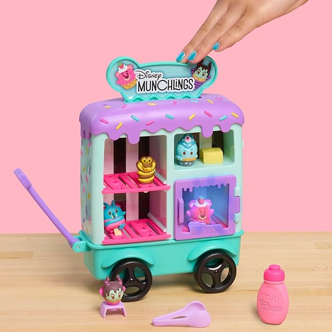Disney Munchlings Ice Cream Cart, 13-Piece Color Change Figure Playset, Kids Toys for Ages 3 Up by Just Play