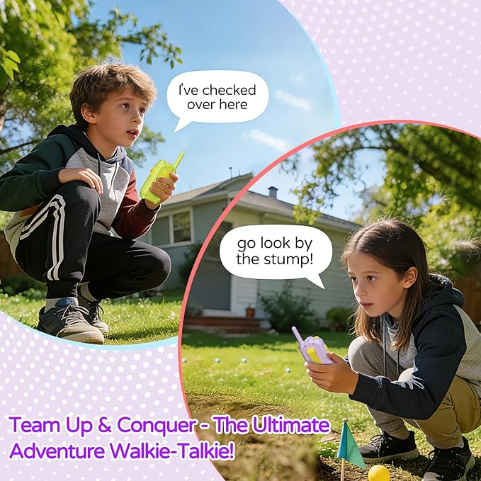 Video Walkie Talkies for Kids, Kids Walkie Talkies 2 Pack Video Intercom for Age 3-12 Year Old Boys Girls with Rechargeable Battery, Indoor Outdoor Toys for Family Games Outside, Camping, Hiking
