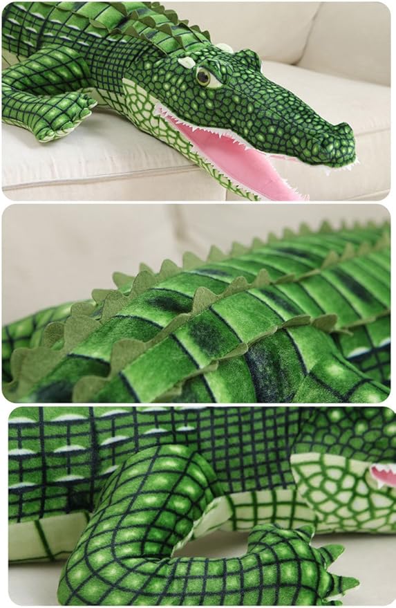 MMTTAO Alligator Plush Toy Realistic Crocodile Stuffed Animal 39 Inch Jumbo Animal Stuffed Soft Plushies Cute Dolls Collection Huggable Pillow Cushion Birthday Gift for Kids Children Boys Girls, 39''