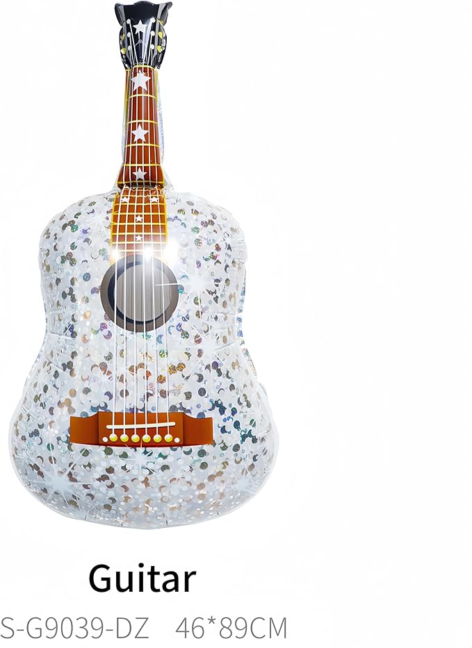 2 Pcs Giant Guitar Party Balloons 35 Inch/Music Note Guitar Birthday Party Decorations/Taylo Singer Party Decorations/Demon Hunters Rock Guitar Supplies/Disco Balloons Inflatable Guitar Ball Balloons
