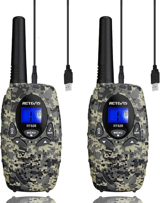 Retevis RT628 Kids Walkie Talkies Rechargeable, Army Toys for Boys Age 6 8-12, 22CH VOX 2 Way Radio Walkie Talkie for Christmas Birthday Gifts Outdoor Scavenger Game Camping(Camouflage, 2 Pack)
