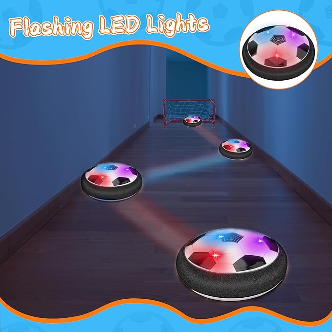 LED Hover Soccer Ball, Floating Soccer Set with 2 Goal Soccer, Indoor Soccer Game for Young Boys and Girls, Birthday Gifts for Young Kids, Toys Gifts for Ages 3-12