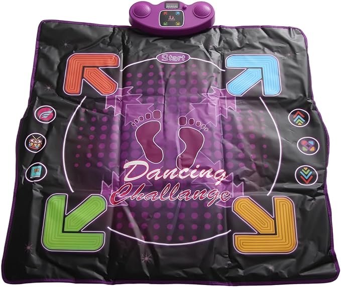 Electronic Dance Pad with Microphone Improve Coordination Dancing Mat for Kids Various Music Modes (Lighting Type)