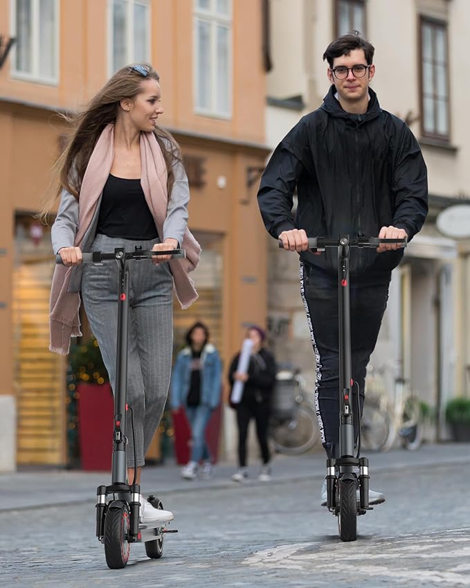 VOLPAM Electric Scooter, 350W/500W Powerful Motor, 8.5"/10" Solid Tires, 19/21Mph, 28/23/21/16 Miles Max Range, Dual Braking