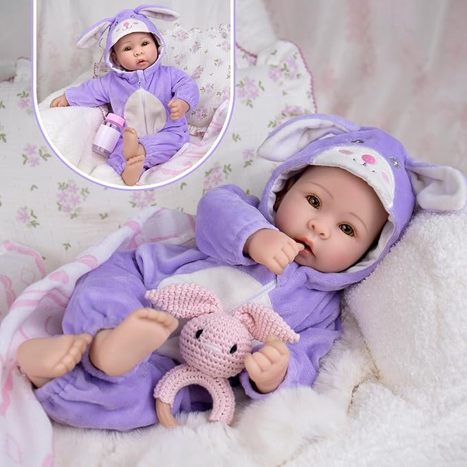 UOFTKIZ Real Life Baby Dolls - 17" Lifelike Baby Dolls, Soft Baby Doll with Open Eyes, Gifts for 3+ Years