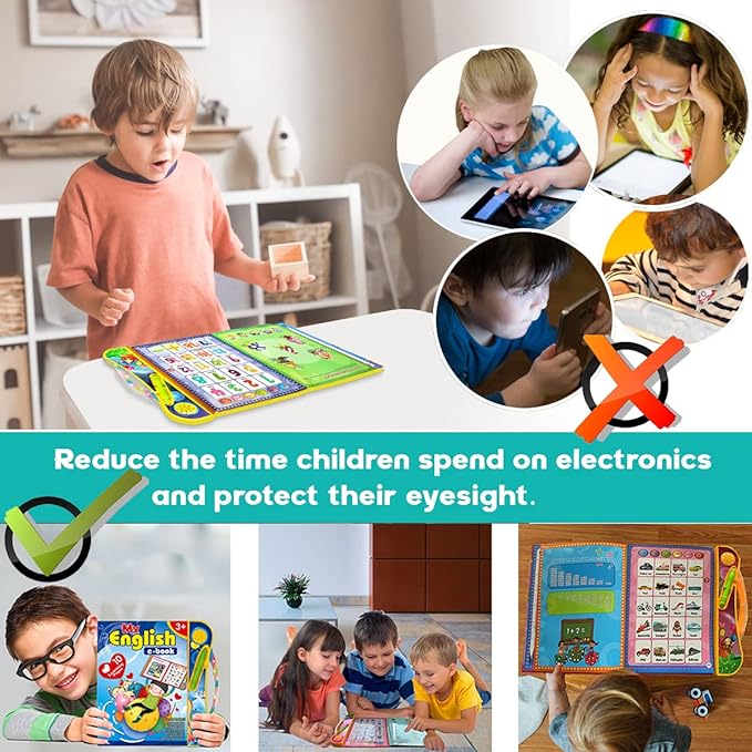 ABC Sound Books Interactive Electronic Learning Books for Toddlers with Alphabet, Numbers, Animals, Music, Games Educational Toys for Preschool Children