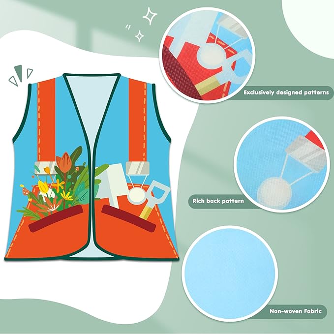 JaGely 13 Pieces Kids Dress up Clothes, Toddlers Community Helper Dress up Vest, Career Role Play Costumes, Cosplay Clothes for Girls and Boys Pretend Play Party Supplies, 13 Styles