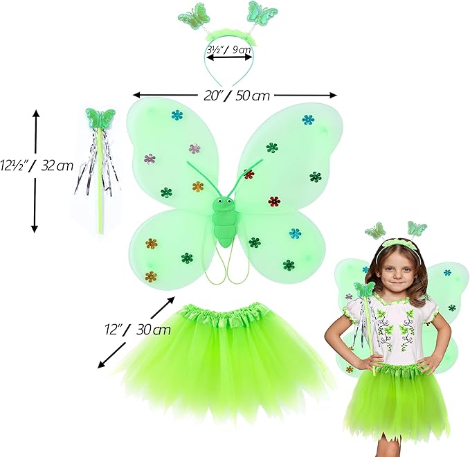 Seawhisper Princess Girls Dress Up Trunk Clothes for Kids Toddler Pretend Play Ladybug Bee Butterfly Costume Accessories
