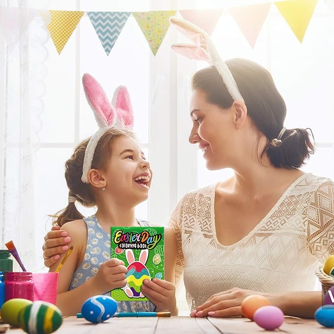 Omgouue Easter Day Coloring Books Kids Indoor Activities at Home Party Favors Supplies 24 Pack