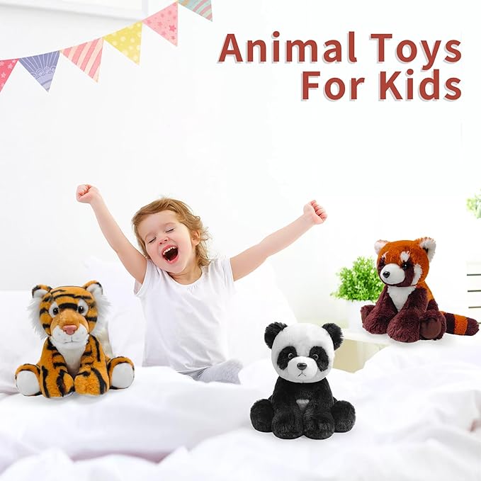 Tiger Stuffed Animal Toys, 8.5 Inch Soft and Cuddly Tiger Plush Animals Toy, Cute and Realistic Animals Gifts for Boys and Girls Toy for Toddlers 1-3