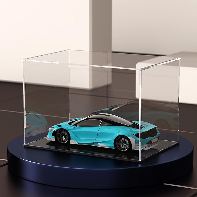 Large Acrylic Display Case for Collectibles and Toys, Versatile Clear Acrylic Display Box with Black Base for Action Figures and Souvenirs, 14.5x11x11-inch