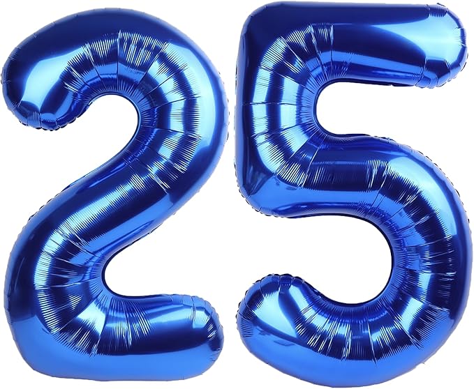 40 Inch Navy blue Number 25 Digital Balloon,Jumbo Mylar Foil Helium Balloon for 25 Balloons for Birthday Party,Wedding Anniversary Party Decorations